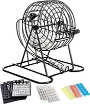 Bingo Machine Cage - Bingo Raffle Drum, Jumbo Lottery Cage | 8.27x8.27x7.87 Inches Bingo Game Machine Cage, Lottery Ball Machine with Visible Window for Events, Celebrations, and Game Nights