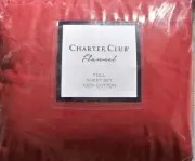 Charter Club Flannel, Full Sheet Set, RED