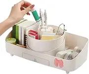 Huvqianu Makeup Box with Mirror - Large Capacity Cosmetic Storage - Waterproof Makeup Storage Organizer with 3 Brightness Lighted Mirror