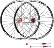 26 27.5 29 Inch Wheelset MTB Mountain Bike Wheel Bicycle Quick Release Disc Brake Aluminum Alloy Double Wall Rims Sealed Bearing Hubs (Color : Red, Size : 29inch)