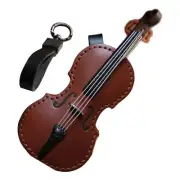 Vintage Crafted Leather Violin Cello Keychain,Mini Guitar Violin Keychains Gift
