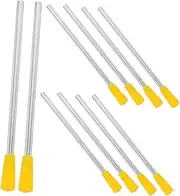 HOMOBABE 10pcs Triangular Dinner Bell Sticks Replacement: Iron Mallet Triangles Sound Rods - Percussion Rhythm Hammer Drumstick - for Outside Chime Classroom School
