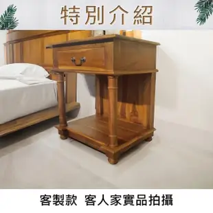 【吉迪市柚木家具】柚木單抽圓柱造型邊几 HY133(邊櫃 床頭櫃 置物櫃 抽屜櫃 收納櫃)