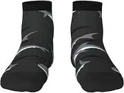 [JEJEA] Shark print Men's Athletic Cushioned Crew Socks Crew Training Athletic Socks Men and Women for Sports