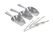 TRENTON 6 PACK LOLLY BAR PACK - 3 Sugar Tongs - 3 Flat Scoops