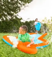 12'L Inflatable Water Slide with 3'W Splash Pool, Includes Two Inflatable Speed