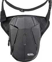 Motorcycle Waist Drop Leg Bag - Expandable Big Capacity Druable & Waterproof Tactical Fanny Pack, Multi-Pocket Storage Hip Thigh Bag for Cycling Hiking Climbing, Men and women, Black, M, Fashion