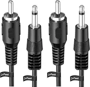Ancable 2-Pack 6-Feet RCA Male to 3.5mm 1/8 Monaural Mini Mono Male Plug Jack Connector Audio Cable - Trigger Cable for Pre-Amp Subwoofer Soundbar