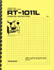 Pioneer RT-1011L Reel to Reel Tape Deck OWNER'S MANUAL and SERVICE MANUAL