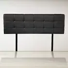 PU Leather Double Bed Deluxe Headboard Bedhead Bedroom Furniture - Black