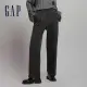【GAP】女裝 商務高腰寬版西裝褲-黑灰色(773300)