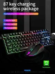Wireless and Rechargeable RGB Keyboard and Mouse set for Office or Game