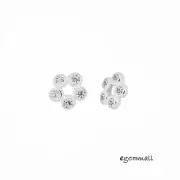 2PC Sterling Silver Floral CZ Pearl Cup Bead Cap 6mm #99643