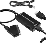 YUEIODDKL Scart to HDMI Adapter, 1080P Scart to HDMI Converter, Scar t to HDMI Cable Converter Output for TV STB VHS Xbox PS3 Sky Blu-ray DVD etc
