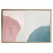 Abstract Dunes Framed Wall Print w Oak finish frame & glass 90x60cm