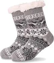 [MOGGEI] Girls Boys Slipper Socks Child Warm Fuzzy Fluffy Soft Fleece Lined Plush Thick Sherpa Winter Kids Socks