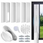 Portable AC Sliding Door Window Vent Kit for 5.9" Exhaust Hose Max Length 90 in