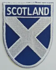 Embroidered Patch - SCOTLAND Saltire Flag Sheild IRON-ON or SEW