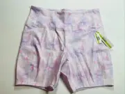 2 Nicole Miller Activewear Biker Gym Workout Shorts 3X Media Pocket Cloudy Pink