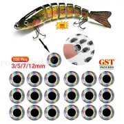 3-12mm Holographic Fishing Lure Eyes 3D Fish Eyes Artificial Fish Eyes DIY Eyes