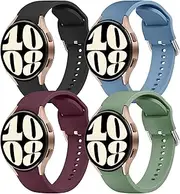 AK Bands Compatible with Samsung Galaxy Watch 6 / 5 / 4 Band 40mm 44mm, Galaxy Watch 5 Pro Bands 45mm, Galaxy Watch 6 Classic Bands, Galaxy Watch 4 Classic Band, 20mm Sport Band Adjustable Silicone Replacement Strap for Galaxy Watch 6 / 5 / 4 Women Men