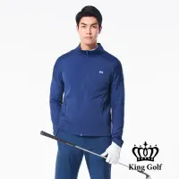 在飛比找momo購物網優惠-【KING GOLF】速達-男款KG印圖防風防水拉鍊素面長袖