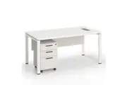 Computer Desk Mobile Pedestal Filing Cabinet Set Office Home Workstation White