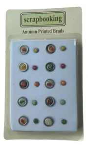 AUTUMN PRINTED BRADS LEAVES APPLES ACORN Fall Season Scrapbook