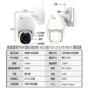 《防水監控》1080P網路監視器 wifi監視器 無線 攝影機 IP CAM 鏡頭 監控 非小蟻 小米 全彩監視器