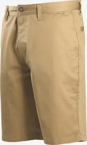 NEW VOLCOM sz 31 solid dk tan khaki shorts Frickin Chino relaxed fit
