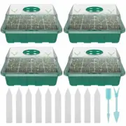 4x Small Greenhouse Indoor Propagation Plastic Tray Germination Transparent