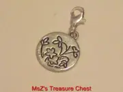 Silver Disc .75" Dia. "Springtime" Phone Charm or Zipper Pull *with gift box