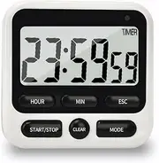 NKOVE Digital Kitchen Timer 24 Hour Clock and Alarm Function with Silent or Alarm Manual Switching Count UP or Down and Memory Function for Cooking, Baking, Meeting