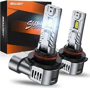 SEALIGHT 9005/HB3 Fog Bulbs 8x Brightness 36000LM Extra Wide View, HB3 Bulb Canbus Ready 50000Hrs with 14000RPM Cooling Fan 1:1 Real Size, Pack of 2