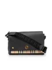 Black Leather Note Crossbody Bag