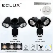 18W LED TWIN SECURITY SENSOR SPOT FLOOD LIGHT GARAGE IP54 WATERPROOF OUTDOOR