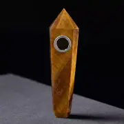 10Pcs Natural Tiger's Eye Stone Quartz Crystal Point Wand Smoking Pipe Healing