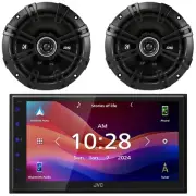 JVC KW-M695BW 1-DIN Bluetooth MP3 Receiver, 2x 6.5" 240W Max 3-Way Car Speakers