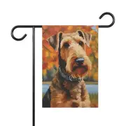Airedale Terrier Dog Fall Halloween Garden Flag