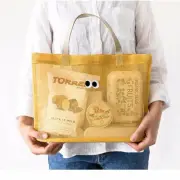 Large Capacity Big Eyes Mesh Bag with Handle Cartoon Wash Totes Shower