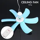 16'' Mini Portable Ceiling Fan 220V with Timing Home Bedroom Gazebo Hanging Fan