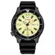 CITIZEN Eco-Drive 戰神榮耀EX Plus潛水機械優質腕錶-黑橡膠-NY0138-14X