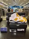Air Jordan 6 Retro GS Yellow Ochre White Sneakers Size 6.5Y/8 Women 384665-170