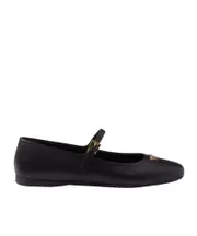 Prada Triangle-Logo Flat Shoes 36,40 black
