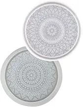 TEHAUX DIY Silicone Coaster Molds 2 Pcs Resin Coaster Molds Mandala Design for Crafting