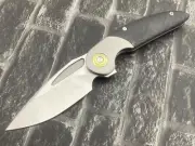 TwoSun Tepe Design Folding Pocket Knife YJ01-V1 Titanium/CF Handle TS407-YJ01