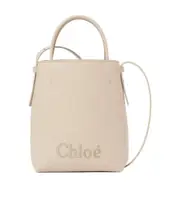 Chloé Sense Logo Embroidered Micro Tote Bag One size Nude