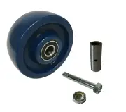 Caster Wheels Set 5" Solid Polyurethane on Plastic Wheel Set with Bearing & Kit