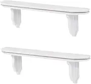 Kisangel 2pcs Miniature Doll House Wall Shelf 1:12 Scale Mini Furniture Realistic Wooden Miniature Wall Rack