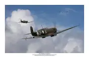 WWII WW2 RAAF MkV Spitfire / G4M Betty Aviation Art Photo Print - 12" X 18"